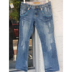 Vigoss Gold , Distressed Denim, studs